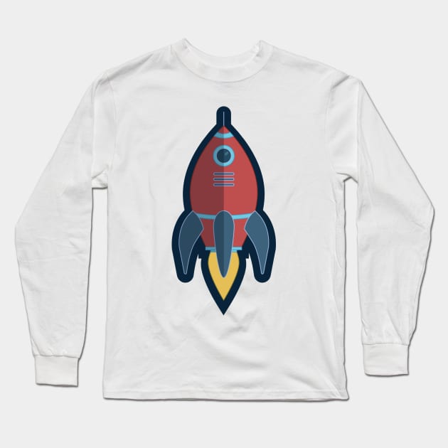 Rocketship to the moon Long Sleeve T-Shirt by lexiearcher